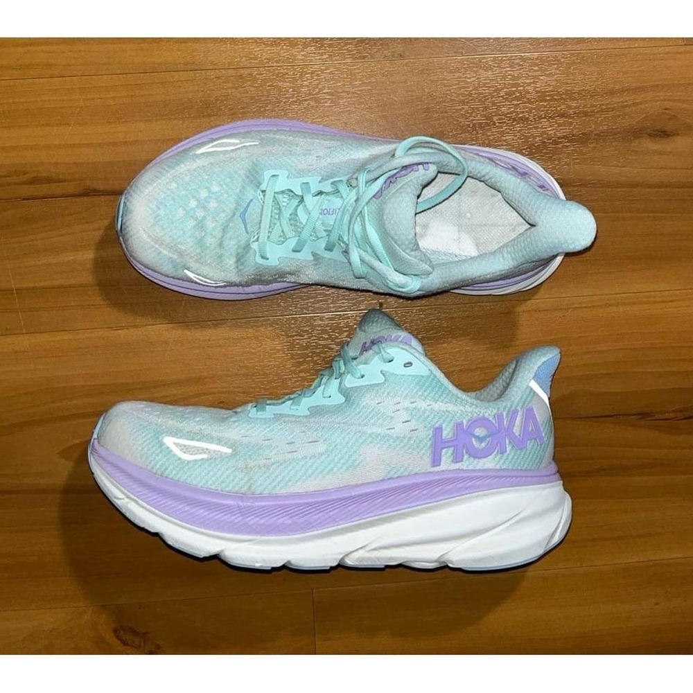 Womens HOKA Clifton 9 Running Walking Work Lace Up Sneakers Shoes